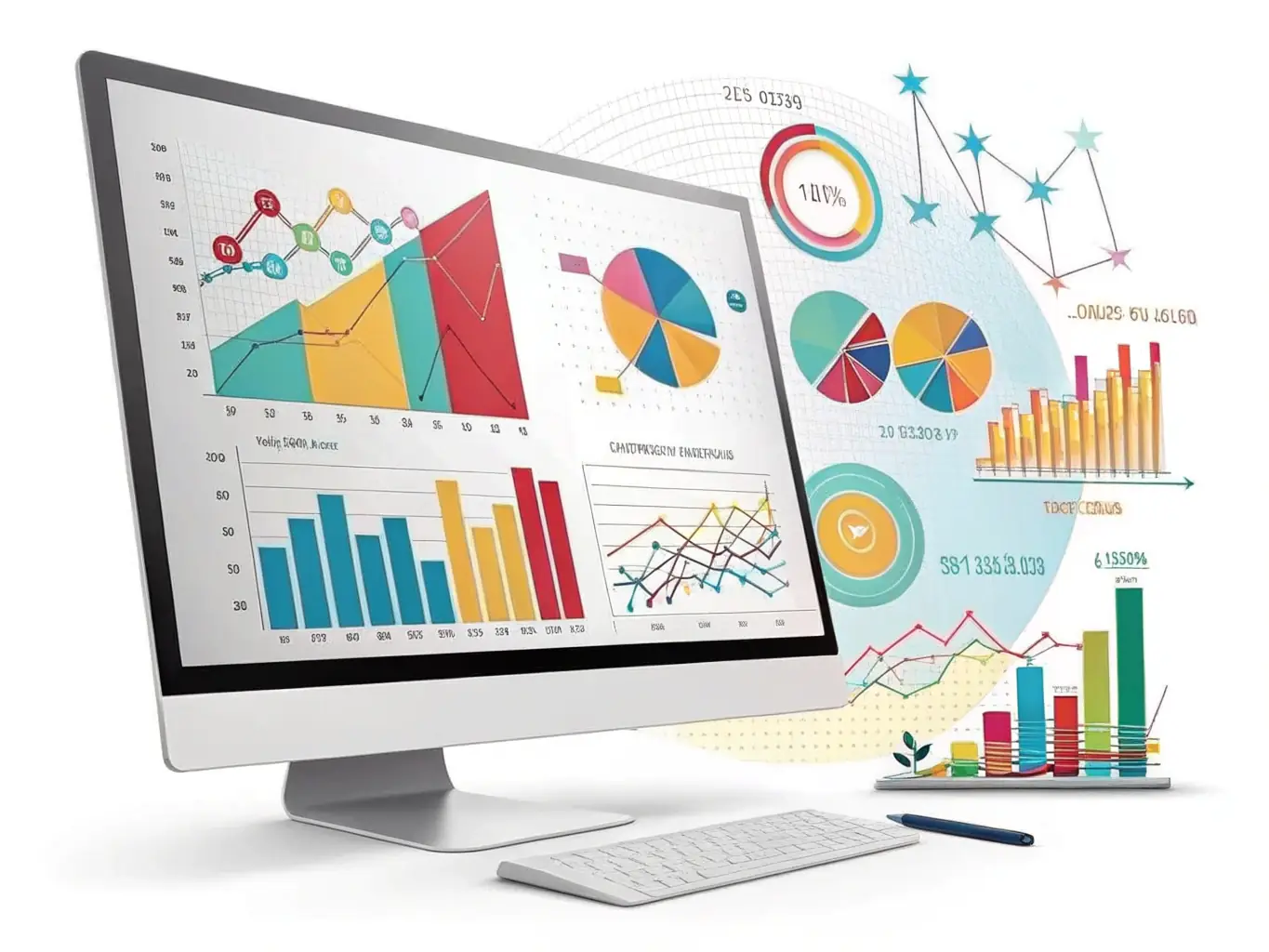 An illustrative graphic depicting AffiliateMR's tracking and analytics capabilities, highlighting data visualization and reporting features.